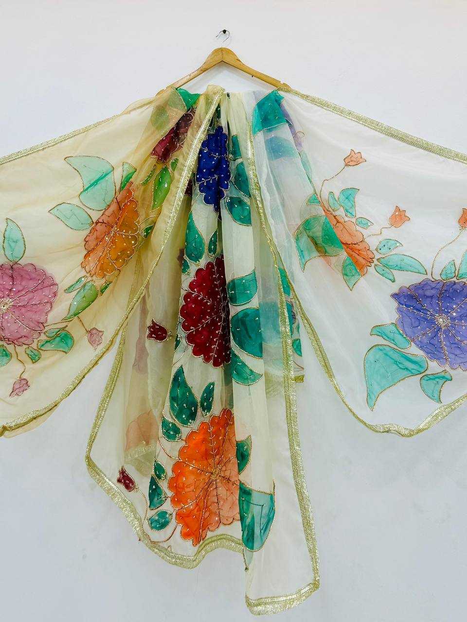 YNF Wholesale Organza Silk Printed Duppata KESH158 8007 | Surat Manufacturer