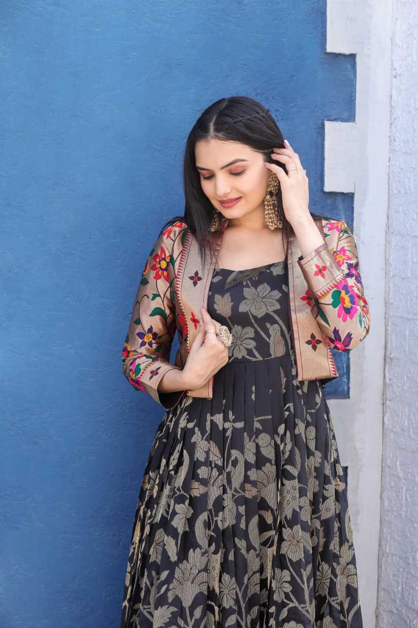 YNF Wholesale Paithani Silk Indo-Western Gown With Jacket KESH249 Paithani Gown | Surat Manufacturer