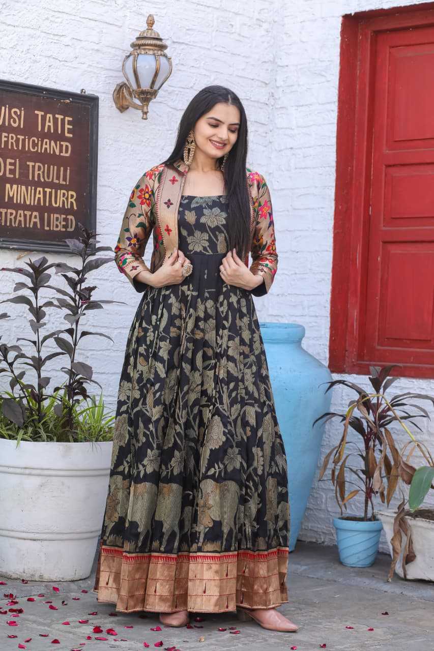 YNF Wholesale Paithani Silk Indo-Western Gown With Jacket KESH249 Paithani Gown | Surat Manufacturer