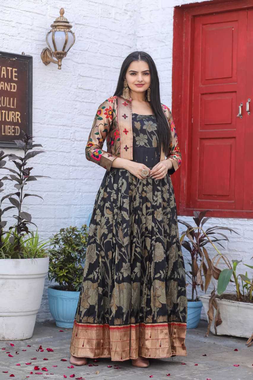 YNF Wholesale Paithani Silk Indo-Western Gown With Jacket KESH249 Paithani Gown | Surat Manufacturer