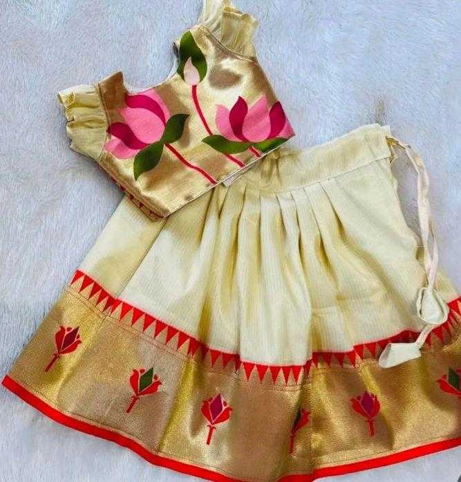 YNF Wholesale Paithani Silk Kids Designer Frock RIN235 stitched Paithani | Surat Manufacturer