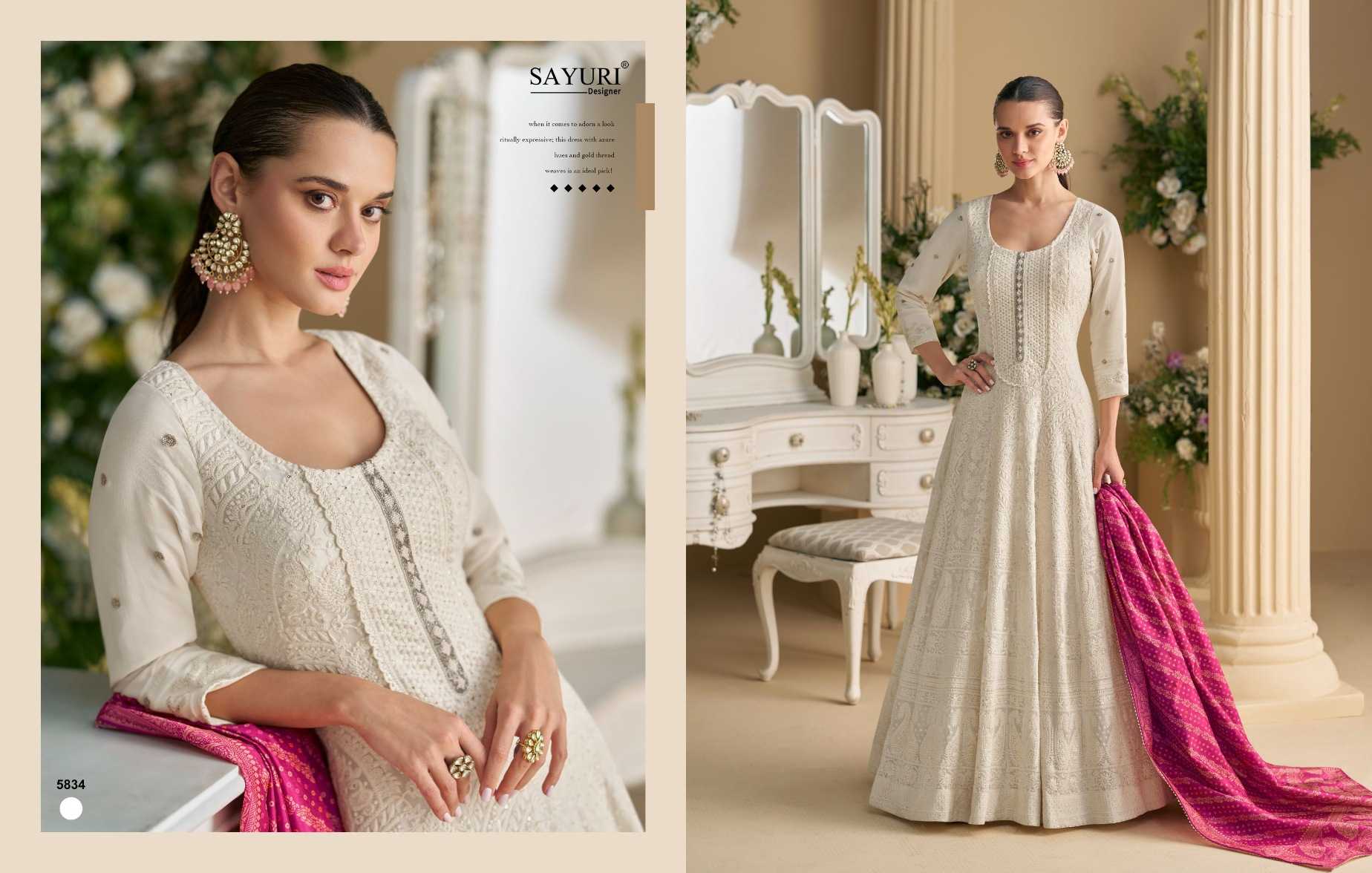 YNF Wholesale Premium Georgette Embroidered Kurtis KESH481 SAYURI DAWAT 5834 | Surat Manufacturer