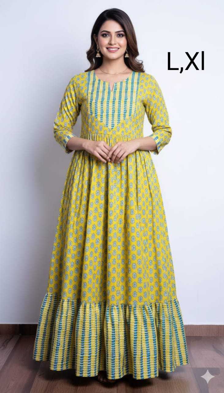 YNF Wholesale Pure Cotton Maxi Dresses KESH585 174 | Surat Manufacturer