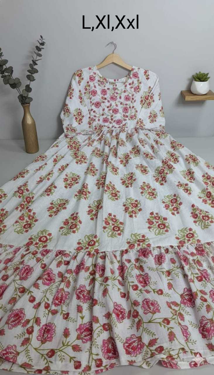 YNF Wholesale Pure Cotton Maxi Dresses KESH585 174 | Surat Manufacturer