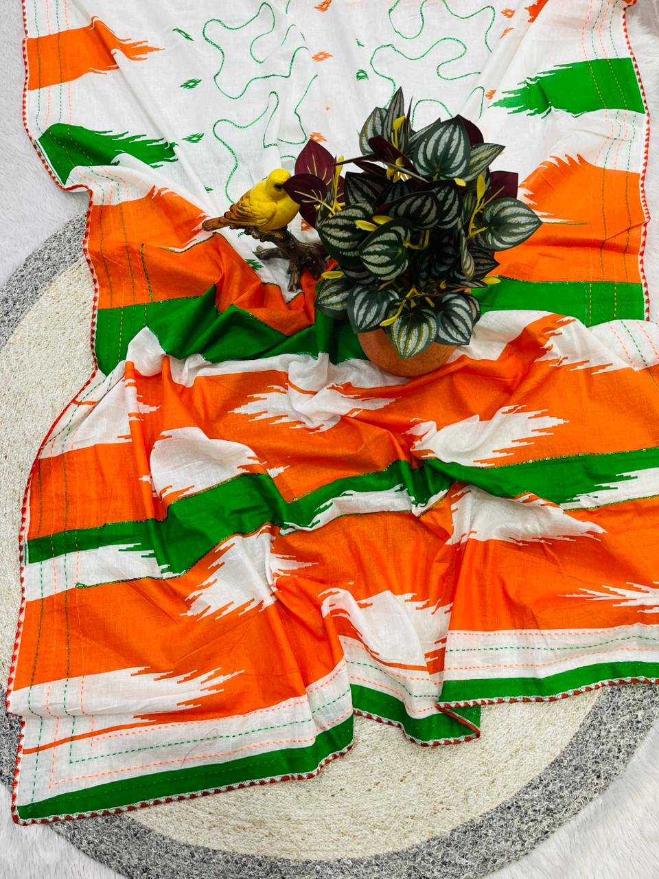 YNF Wholesale Pure Cotton Cotton Linen Sarees KESH621 Tiranga Vol-1 | Surat Manufacturer