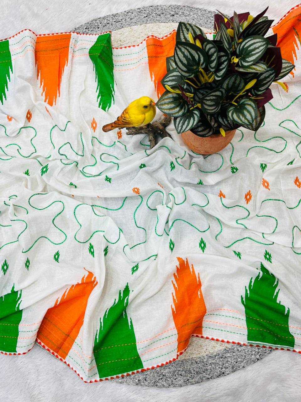 YNF Wholesale Pure Cotton Cotton Linen Sarees KESH621 Tiranga Vol-1 | Surat Manufacturer
