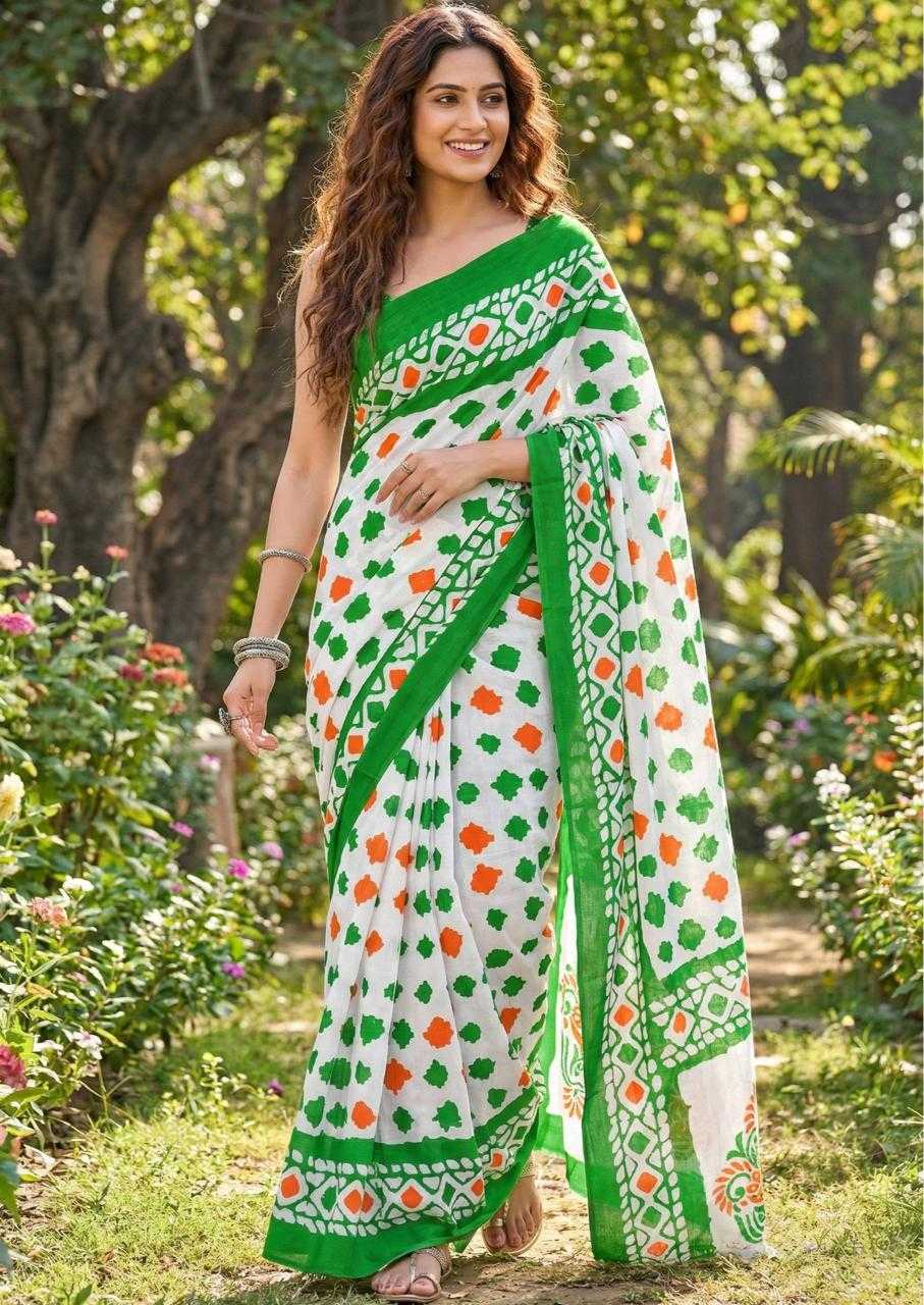 YNF Wholesale Pure Cotton Block Print Sarees RIN229 TIRNGA | Surat Manufacturer