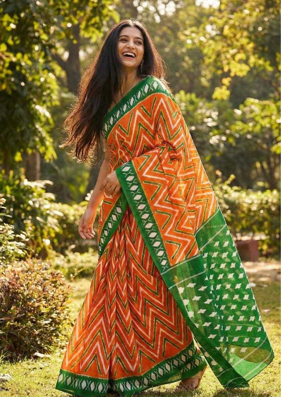 YNF Wholesale Pure Cotton Block Print Sarees RIN229 TIRNGA | Surat Manufacturer