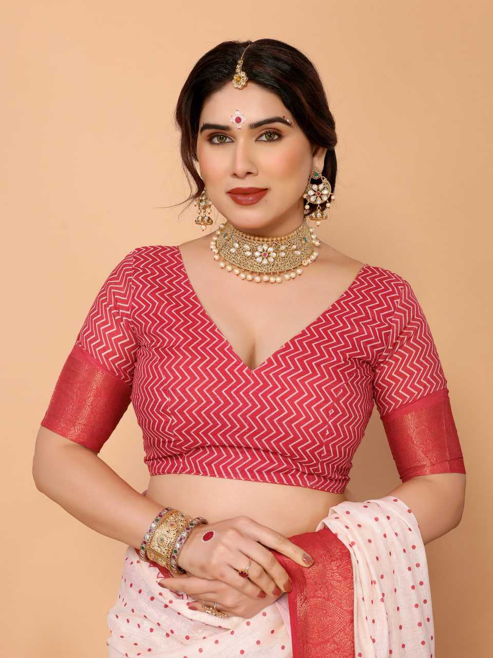 YNF Wholesale Pure Linen Red Sarees KESH719 115 | Surat Manufacturer