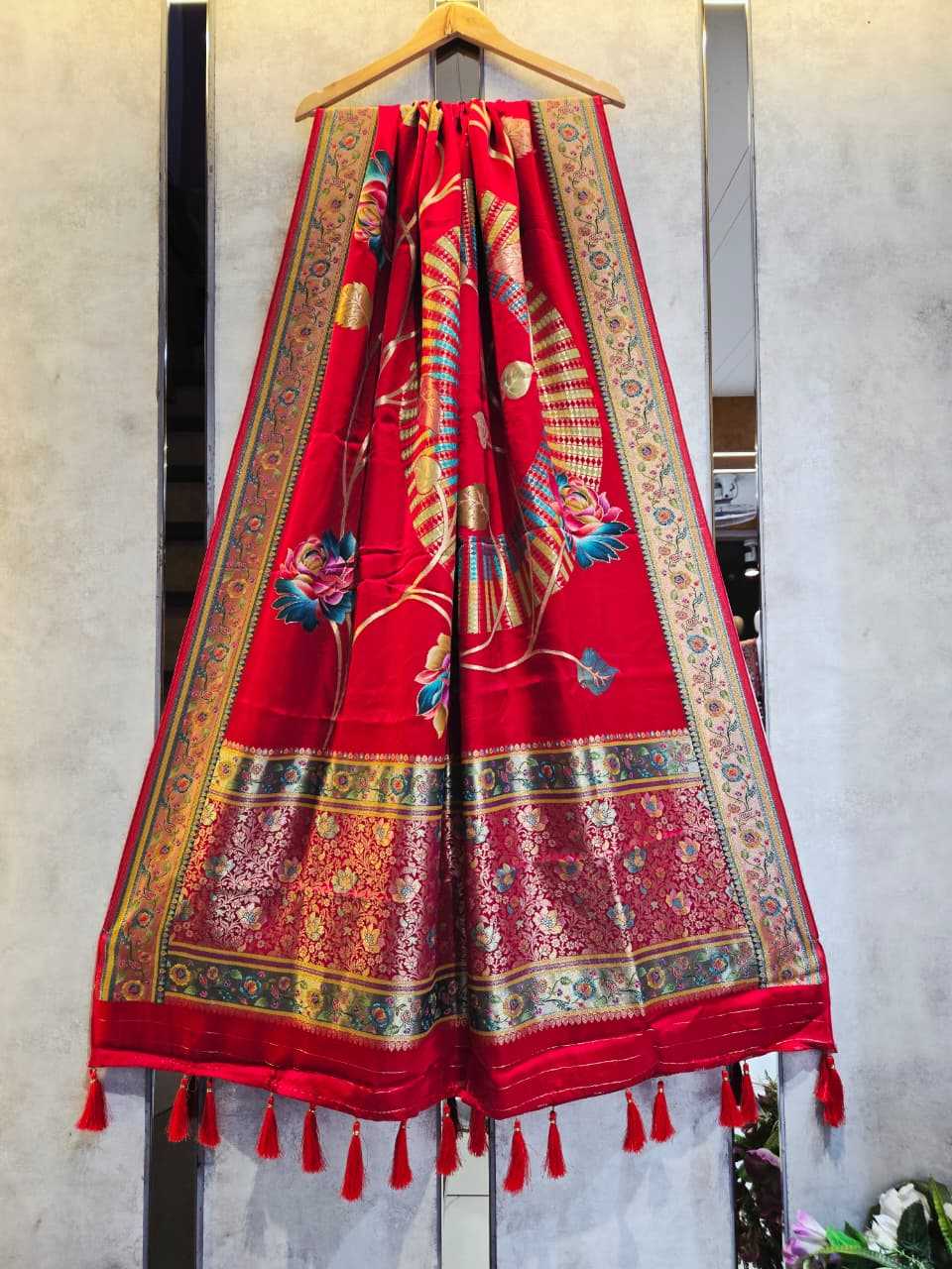 YNF Wholesale Pure Silk Gajji Modal Dupattas KESH580 PUMKIN | Surat Manufacturer