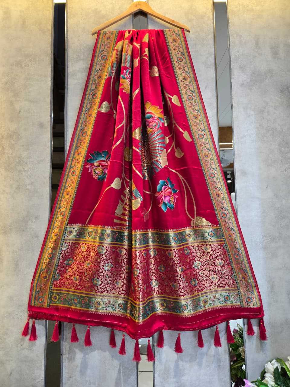 YNF Wholesale Pure Silk Gajji Modal Dupattas KESH580 PUMKIN | Surat Manufacturer