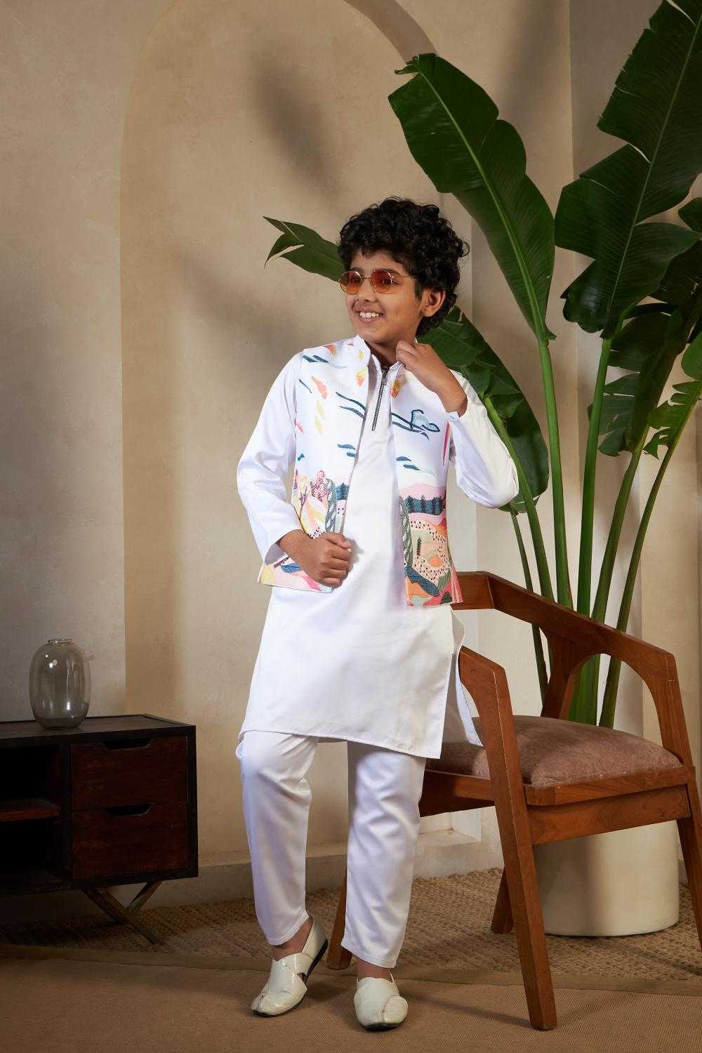 YNF Wholesale Satin Boys Kurta Pyjama RIN202 91071 ETHNIC CARNIVAL | Surat Manufacturer