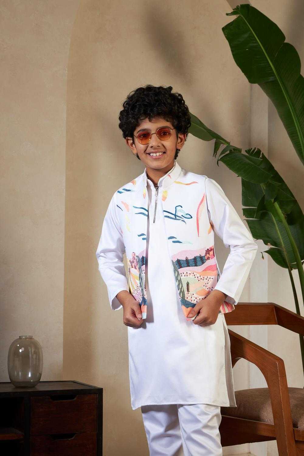 YNF Wholesale Satin Boys Kurta Pyjama RIN202 91071 ETHNIC CARNIVAL | Surat Manufacturer