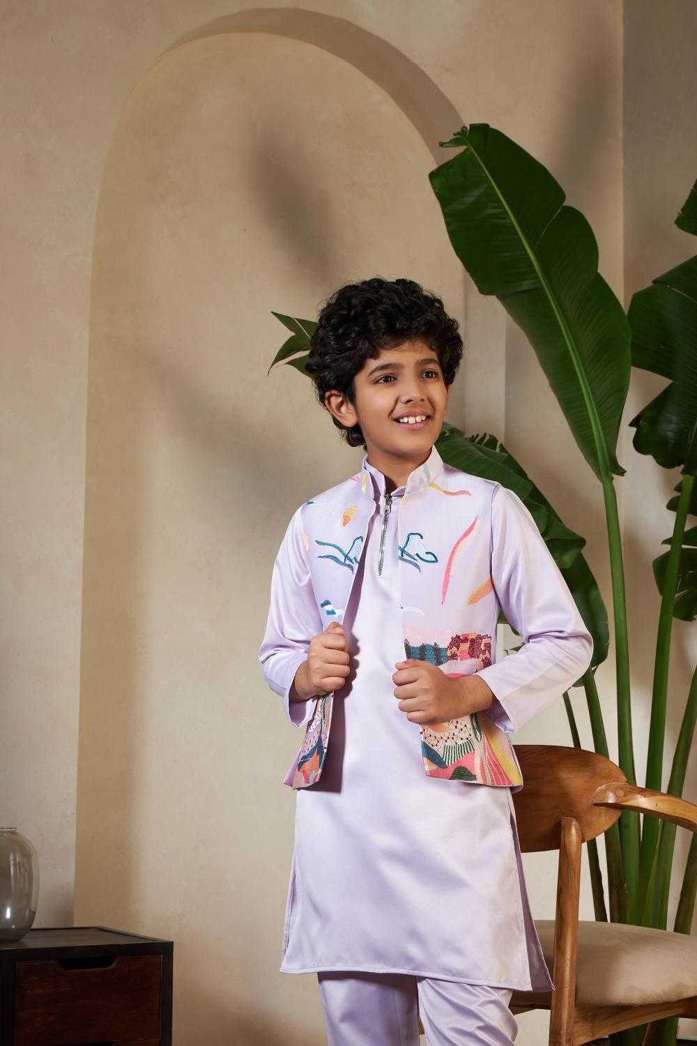 YNF Wholesale Satin Boys Kurta Pyjama RIN202 91071 ETHNIC CARNIVAL | Surat Manufacturer