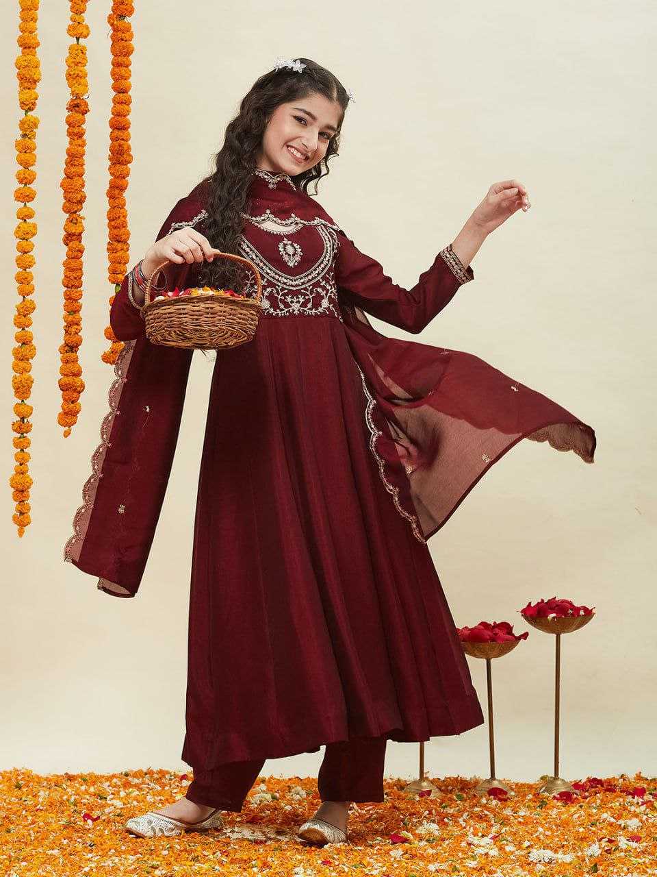 YNF Wholesale Silk Kids Anarkali Suits KESH461 214 | Surat Manufacturer