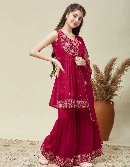 YNF Wholesale Silk Kids Sharara KESH461 216 | Surat Manufacturer