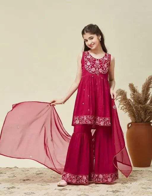 YNF Wholesale Silk Kids Sharara KESH461 216 | Surat Manufacturer