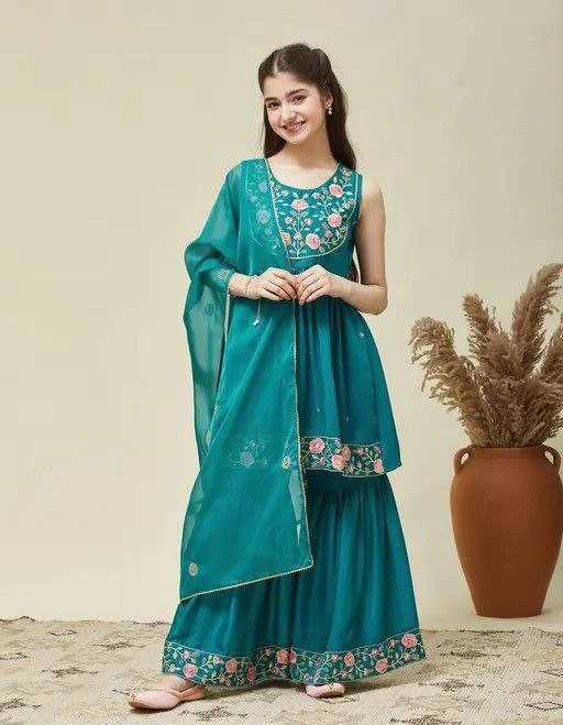YNF Wholesale Silk Kids Sharara KESH461 216 | Surat Manufacturer