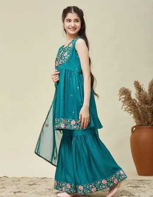 YNF Wholesale Silk Kids Sharara KESH461 216 | Surat Manufacturer