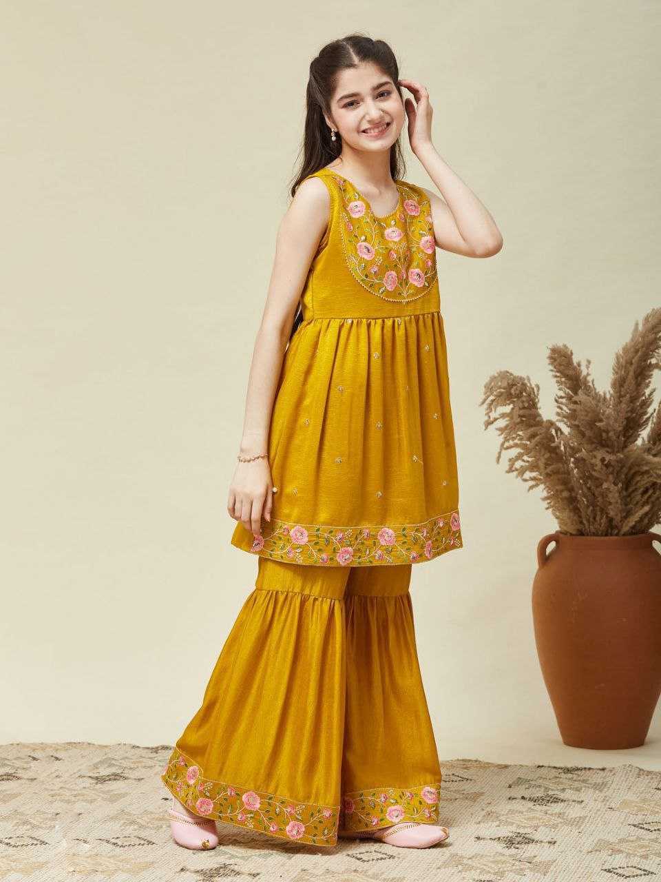 YNF Wholesale Silk Kids Sharara KESH461 216 | Surat Manufacturer