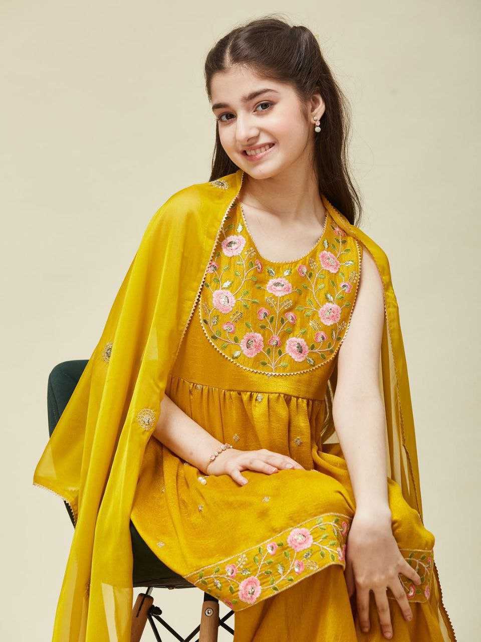 YNF Wholesale Silk Kids Sharara KESH461 216 | Surat Manufacturer