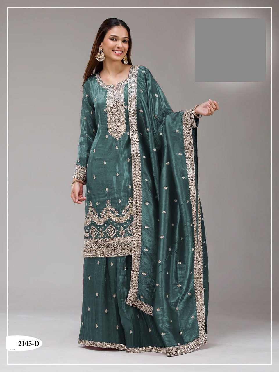 YNF Wholesale Soft Gold Crush Embroidery Suits KESH704 OS 2103 | Surat Manufacturer