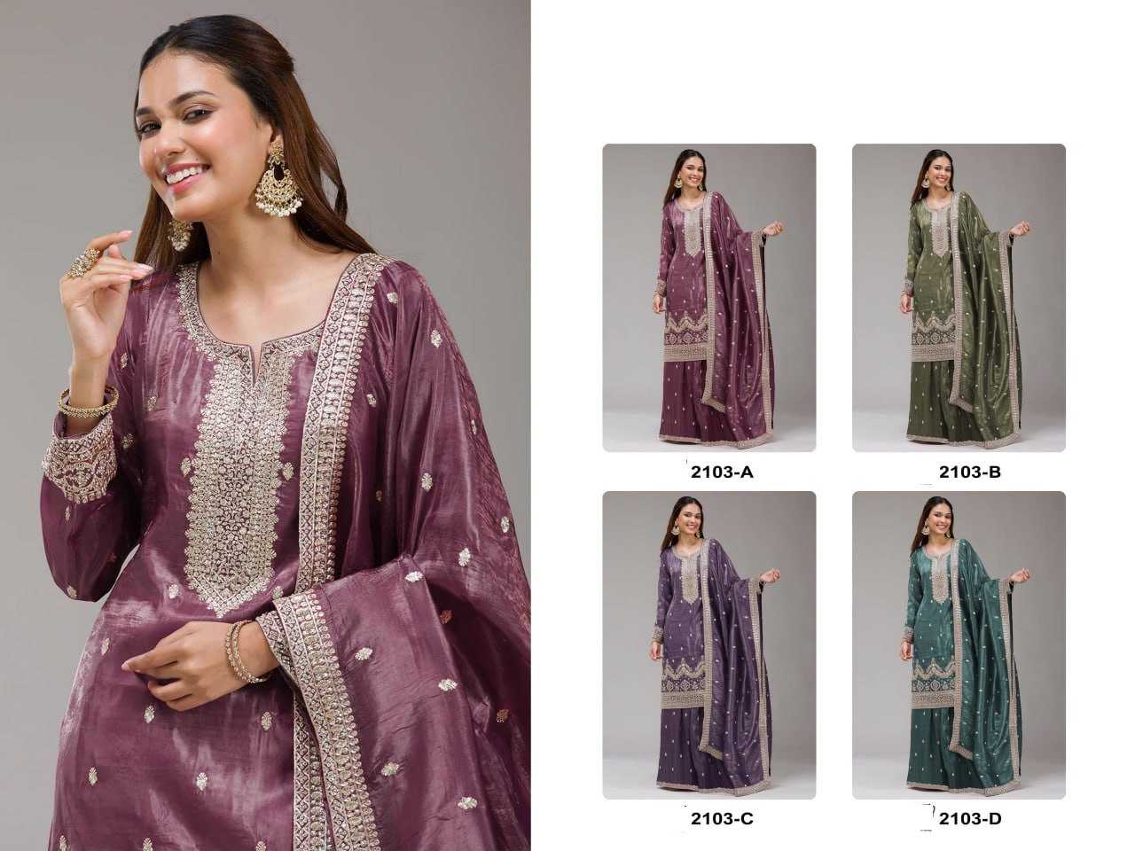 YNF Wholesale Soft Gold Crush Embroidery Suits KESH704 OS 2103 | Surat Manufacturer