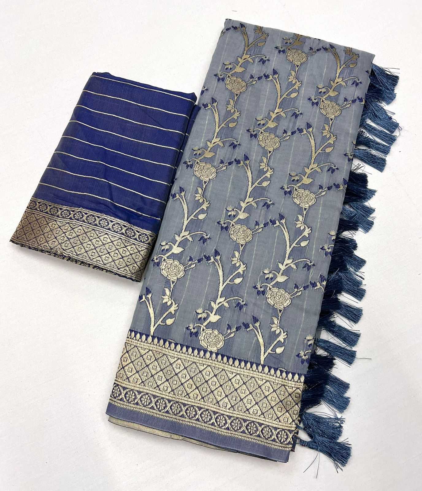 YNF Wholesale Soft Linen Jari Cotton Linen Sarees KESH592 allover zari | Surat Manufacturer