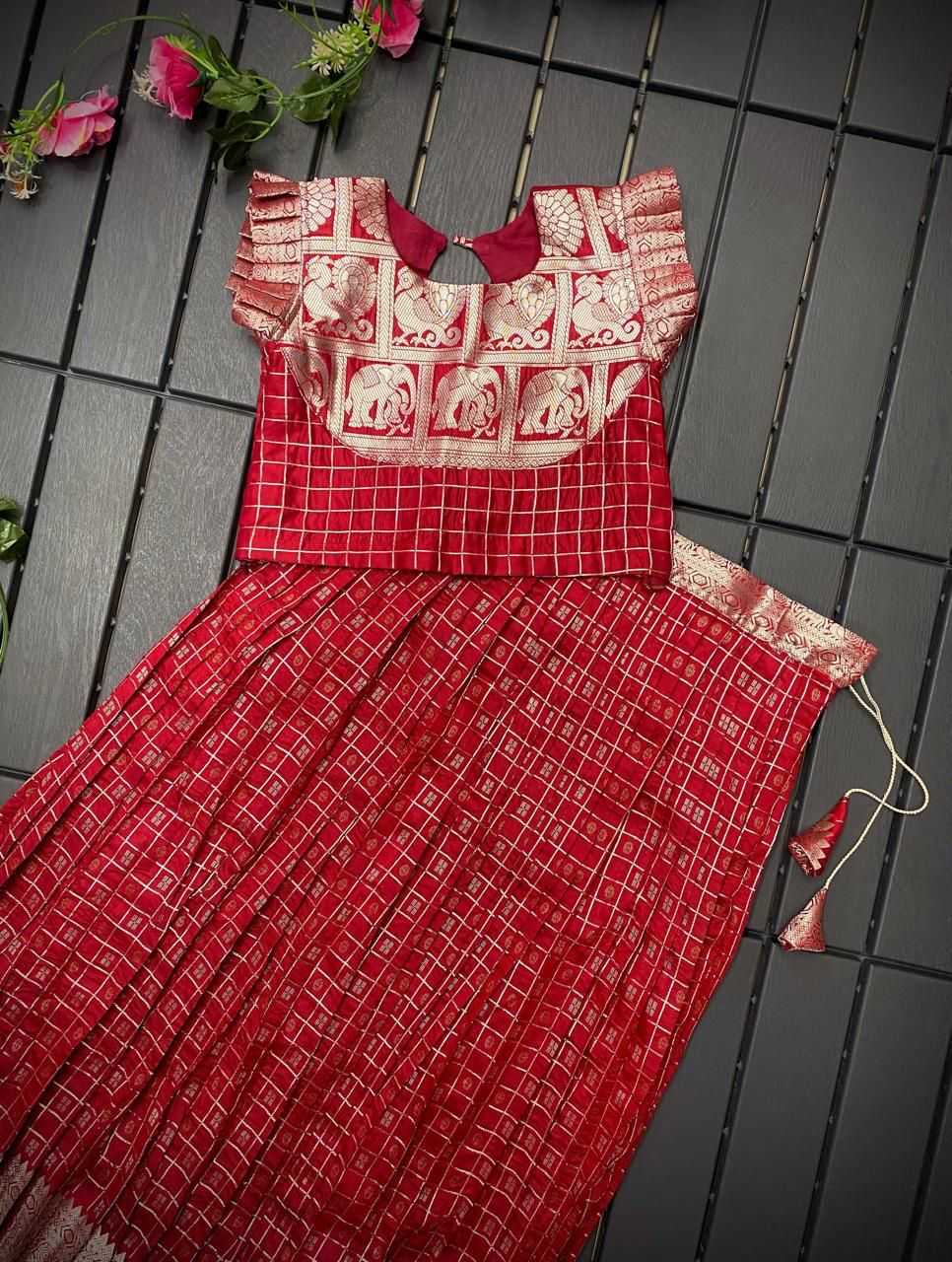 YNF Wholesale Soft Silk Kids Lehenga RIN235 kanchipuram | Surat Manufacturer