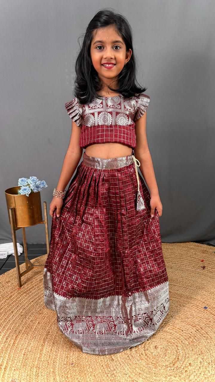 YNF Wholesale Soft Silk Kids Lehenga RIN235 kanchipuram | Surat Manufacturer