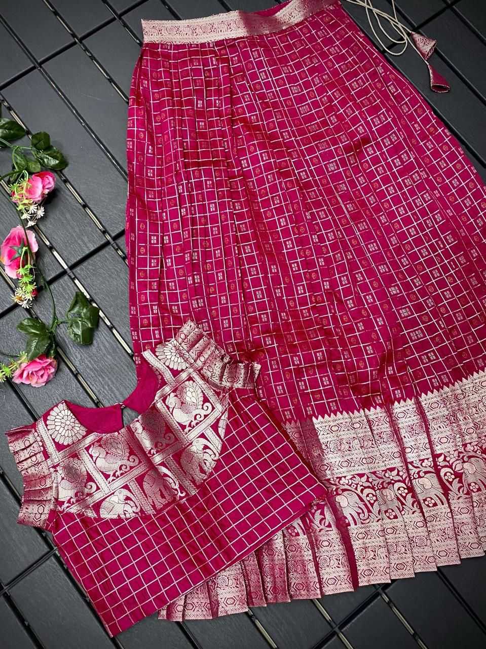 YNF Wholesale Soft Silk Kids Lehenga RIN235 kanchipuram | Surat Manufacturer