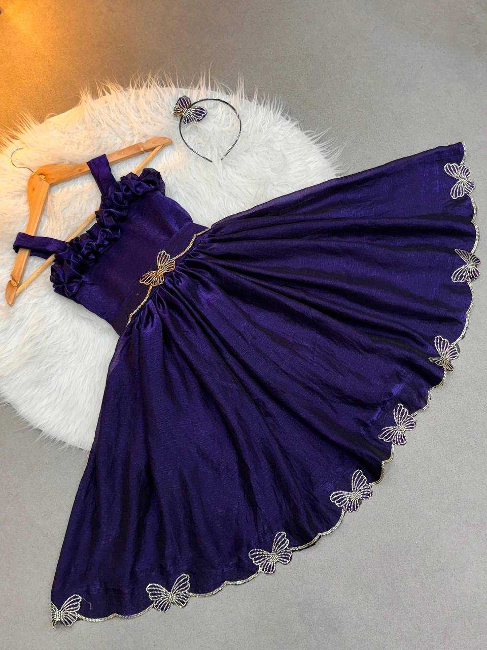 YNF Wholesale Space Silk Kids Gown KESH709 14 | Surat Manufacturer