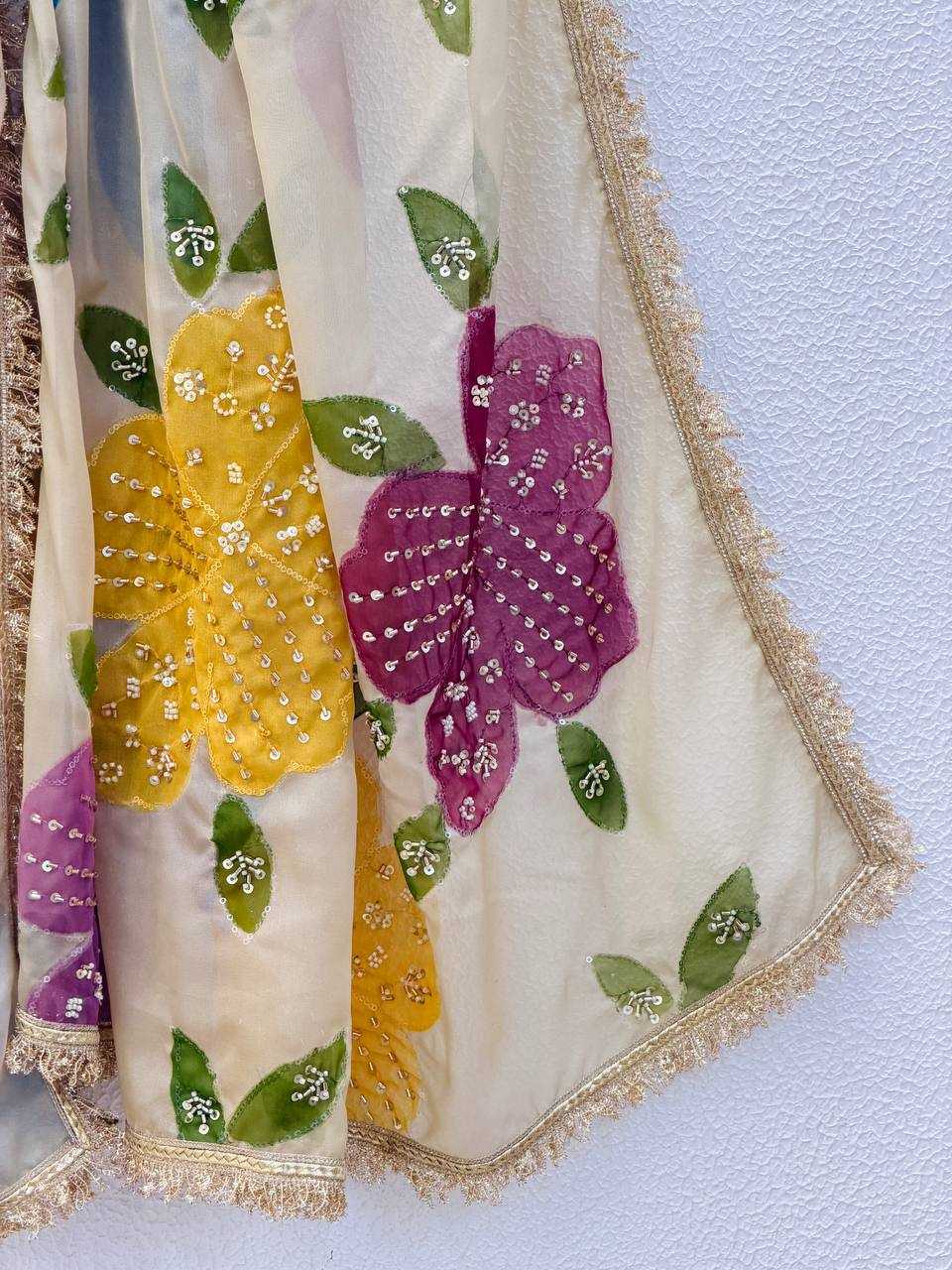 YNF Wholesale Tabby Silk Organza Printed Duppata KESH499 5323 | Surat Manufacturer