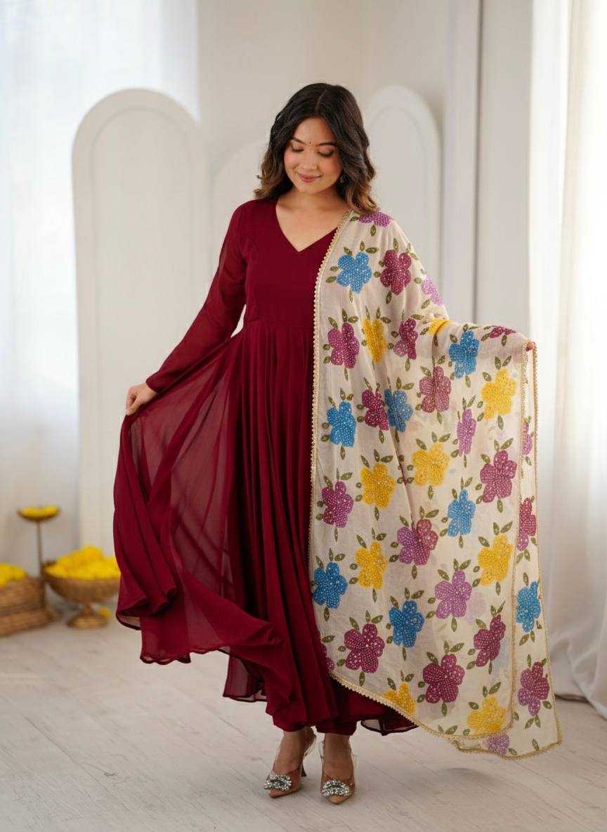 YNF Wholesale Tabby Silk Organza Printed Duppata KESH499 5323 | Surat Manufacturer