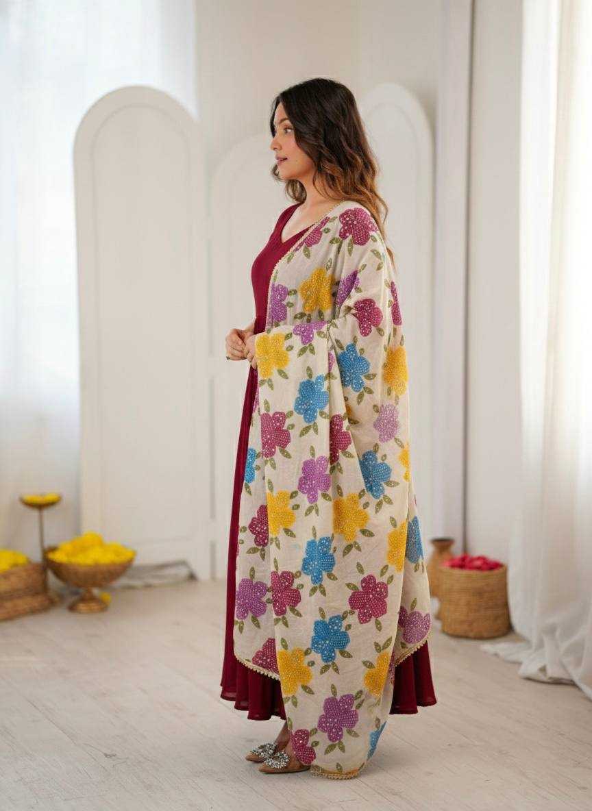 YNF Wholesale Tabby Silk Organza Printed Duppata KESH499 5323 | Surat Manufacturer