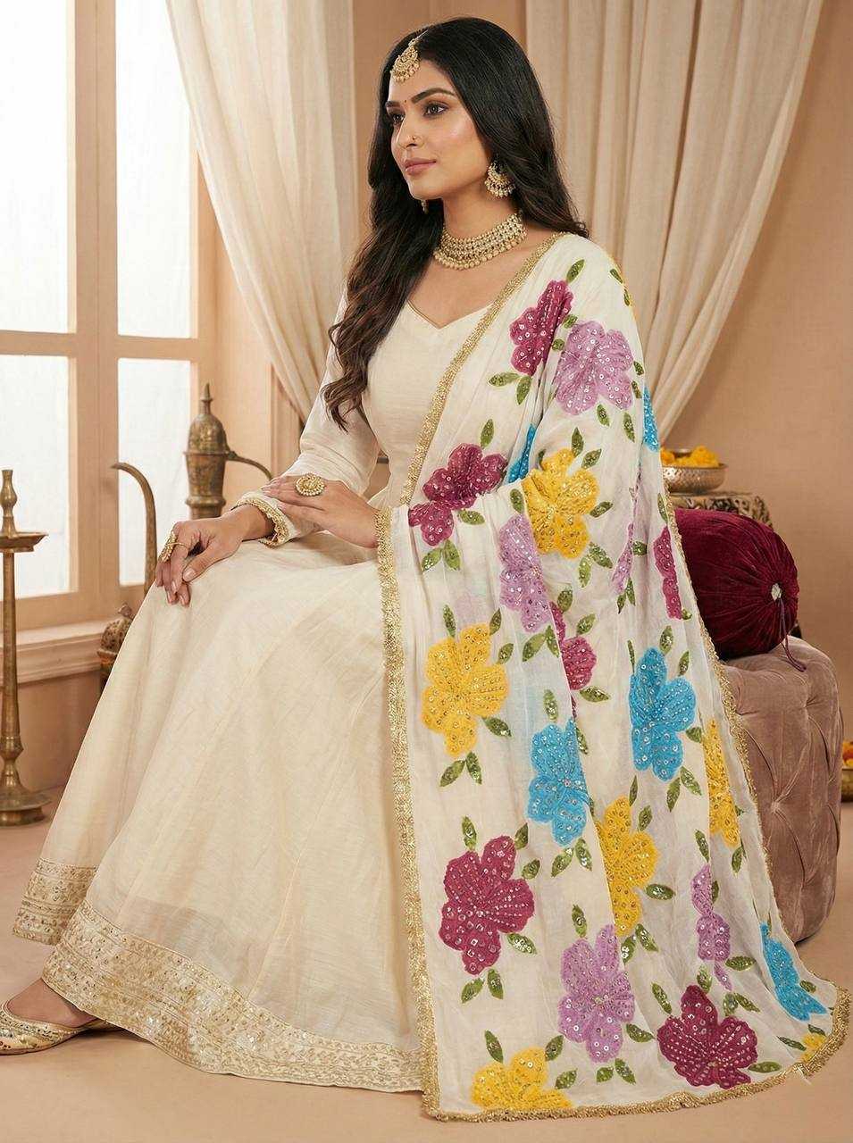 YNF Wholesale Tabby Silk Organza Printed Duppata KESH499 5323 | Surat Manufacturer