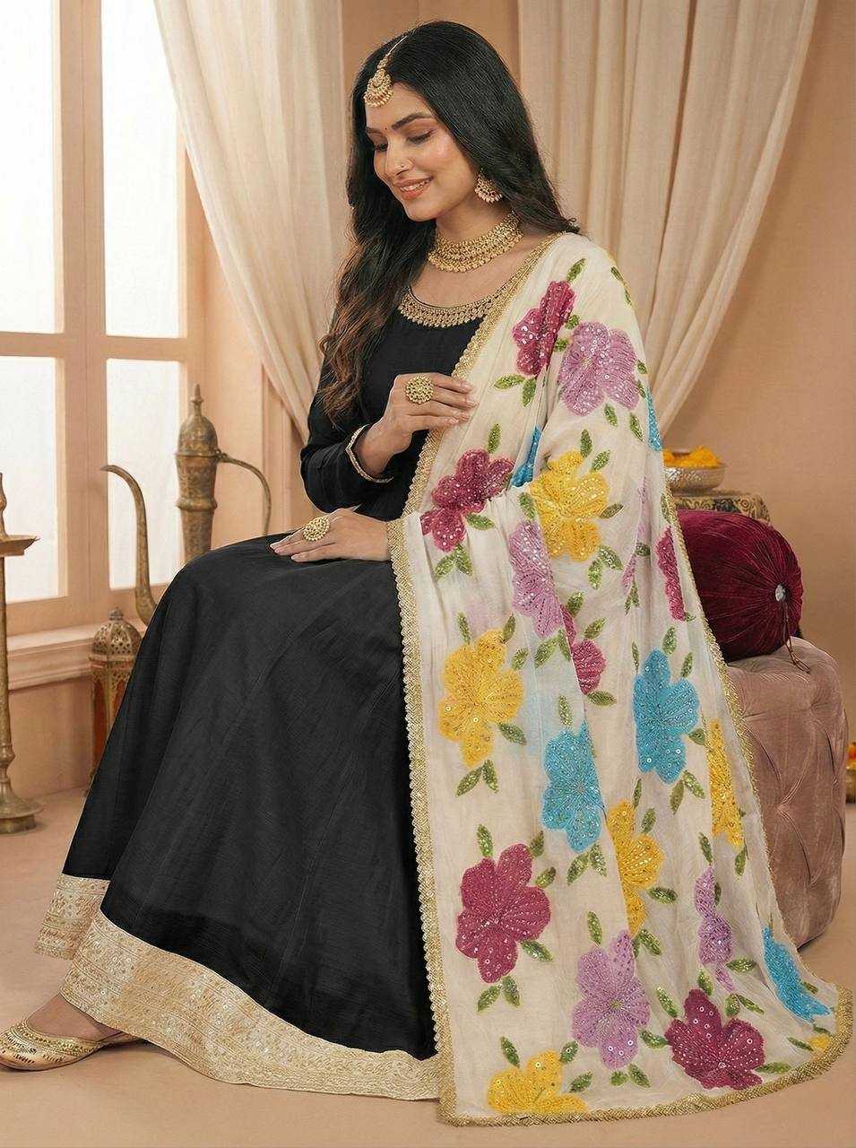 YNF Wholesale Tabby Silk Organza Printed Duppata KESH499 5323 | Surat Manufacturer