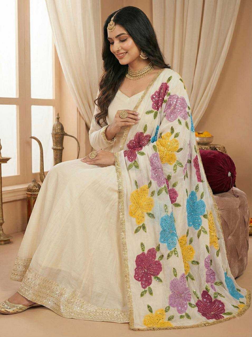YNF Wholesale Tabby Silk Organza Printed Duppata KESH499 5323 | Surat Manufacturer