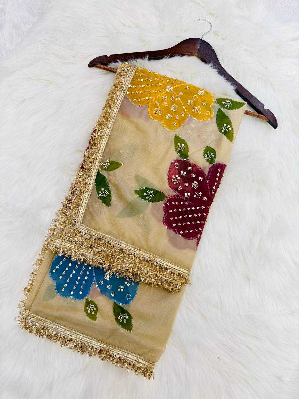 YNF Wholesale Tabby Silk Organza Printed Duppata KESH499 5323 | Surat Manufacturer