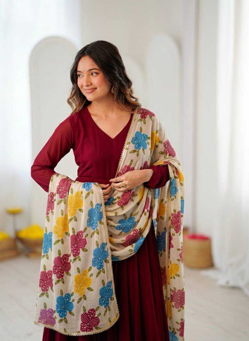 YNF Wholesale Tabby Silk Organza Printed Duppata KESH499 5323 | Surat Manufacturer