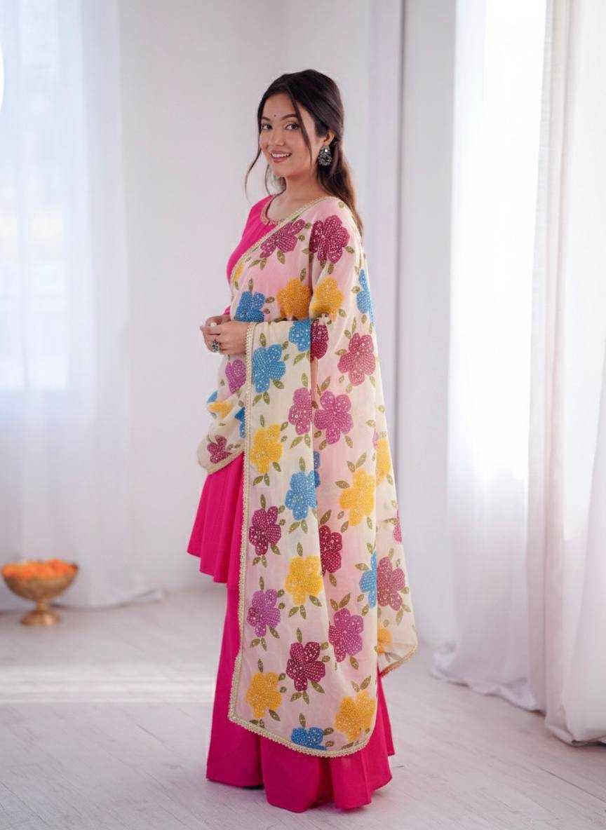 YNF Wholesale Tabby Silk Organza Printed Duppata KESH499 5323 | Surat Manufacturer