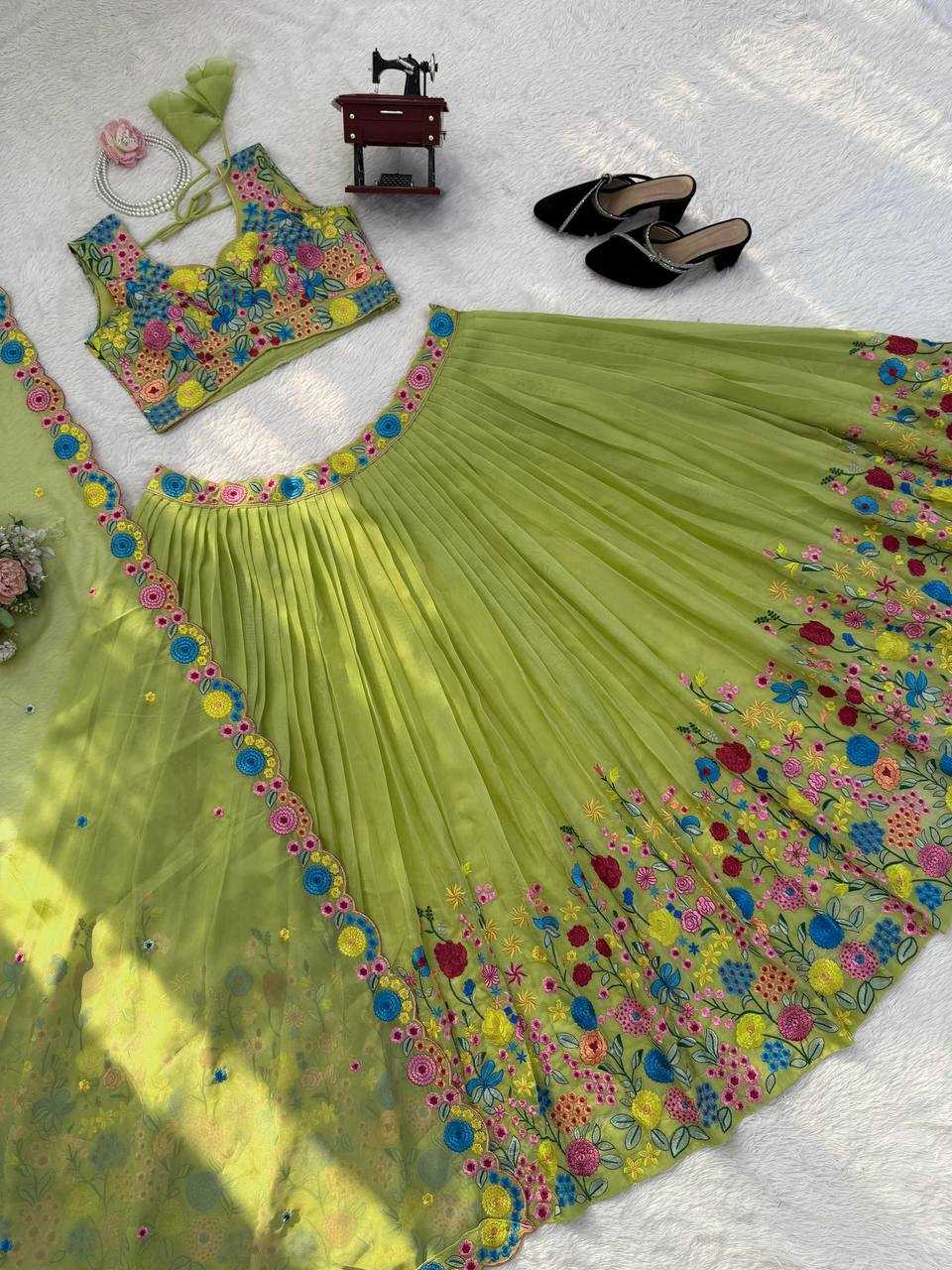 YNF Wholesale Tabby Silk Organza Traditional Lehenga RIN162 388 | Surat Manufacturer
