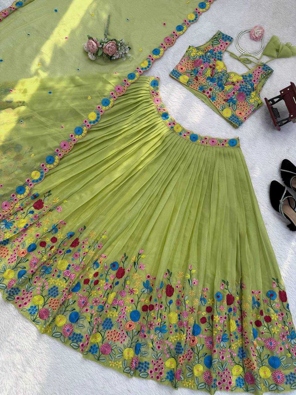 YNF Wholesale Tabby Silk Organza Traditional Lehenga RIN162 388 | Surat Manufacturer