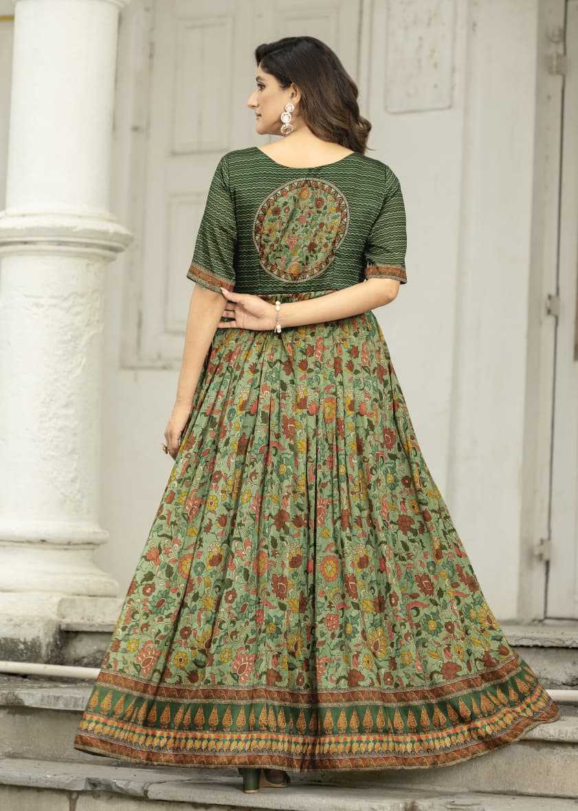 YNF Wholesale Tissue Silk Printed Gowns KESH249 silk blend | Surat Manufacturer