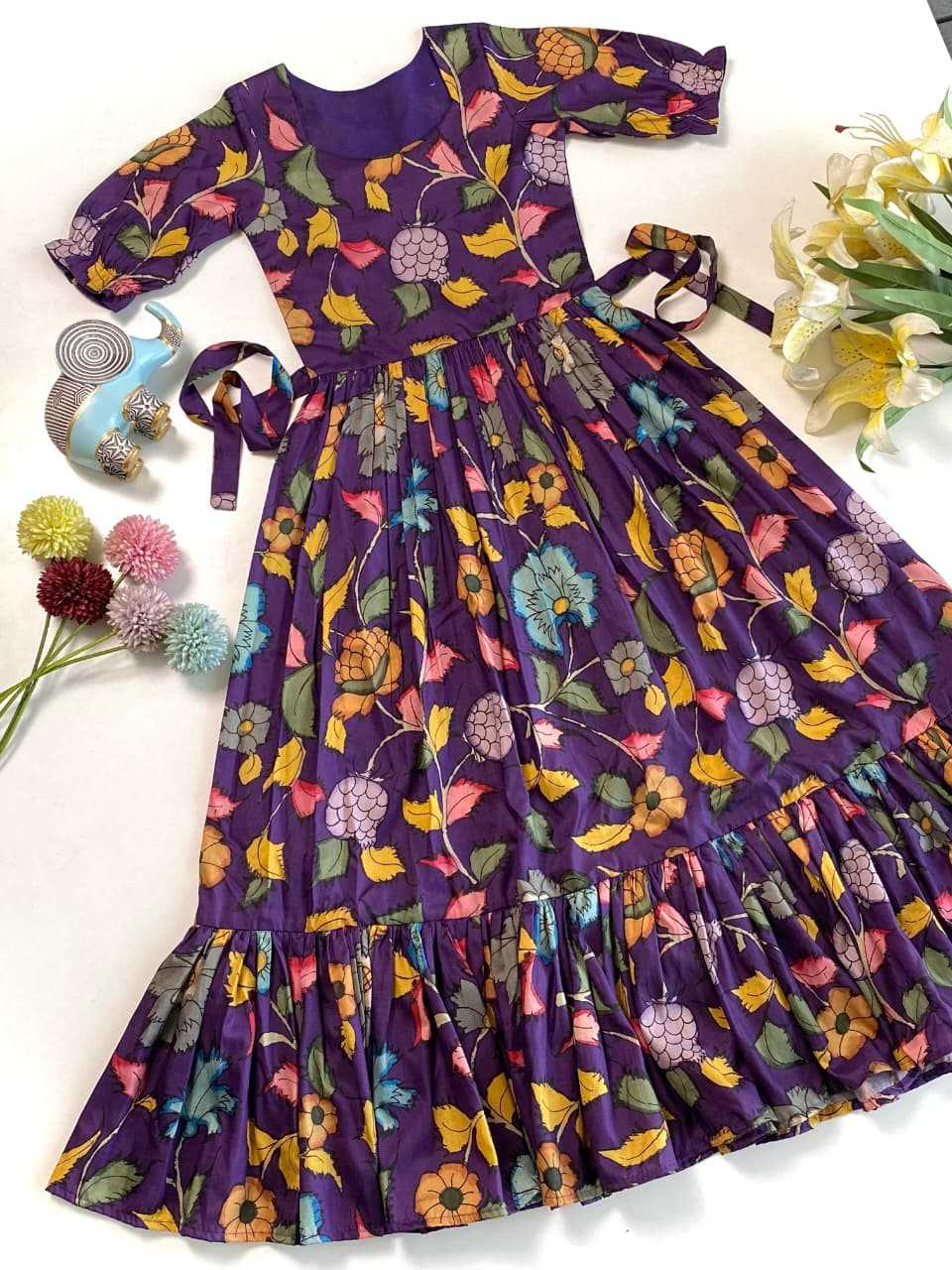 YNF Wholesale Tussar Silk Kids Designer Frock KESH249 250425 | Surat Manufacturer