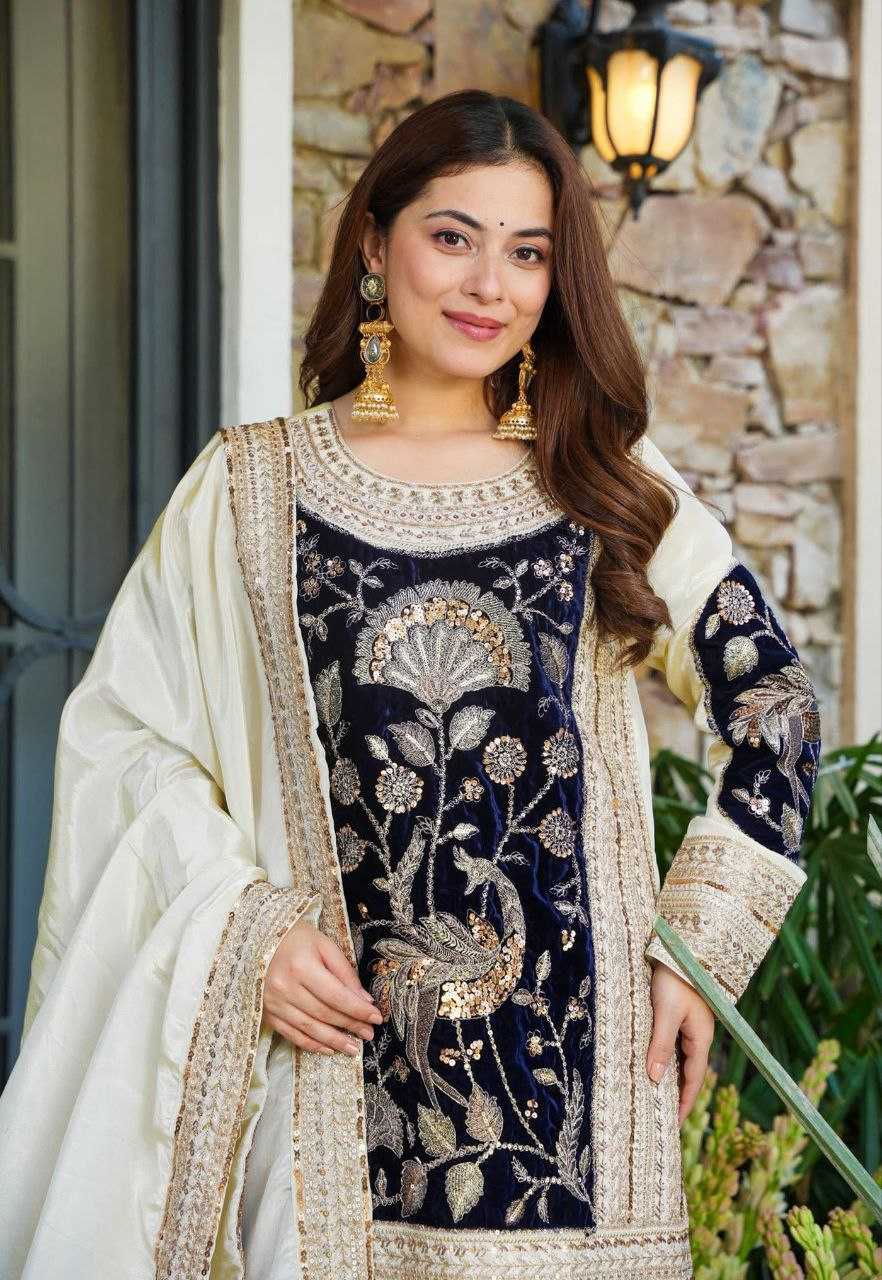 YNF Wholesale Velvet Embroidery Suits KESH334 palazzo | Surat Manufacturer