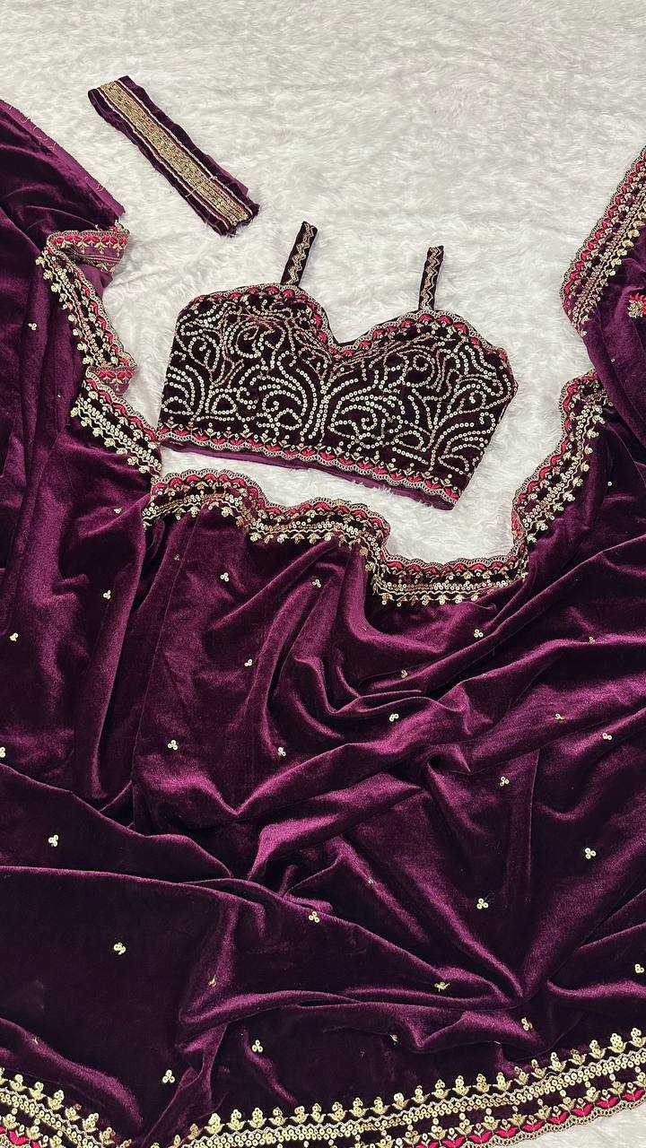 YNF Wholesale Velvet Party Wear Sarees RIN213 309 | Surat Manufacturer