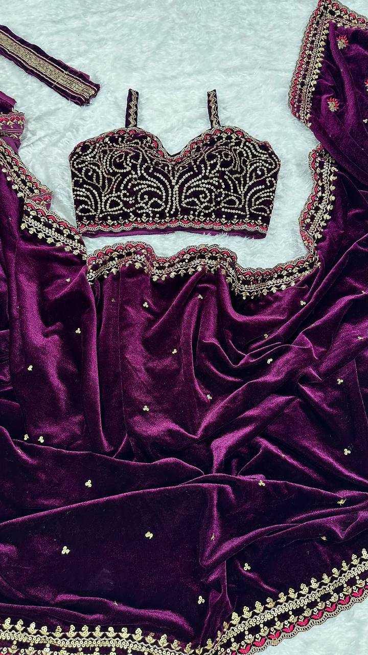 YNF Wholesale Velvet Party Wear Sarees RIN213 309 | Surat Manufacturer