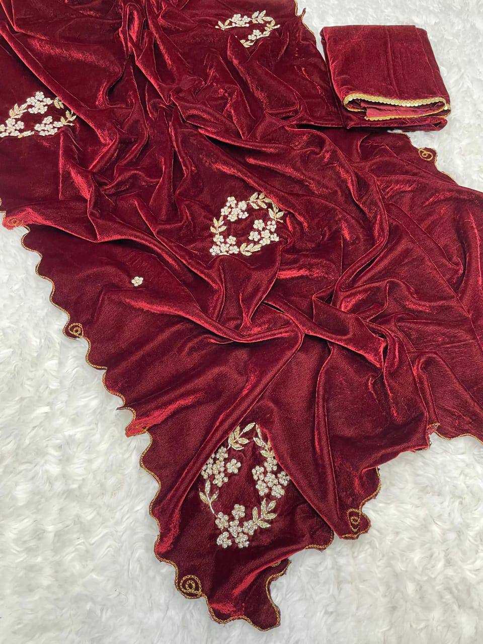 YNF Wholesale Velvet Fancy Sarees RIN230 311 | Surat Manufacturer