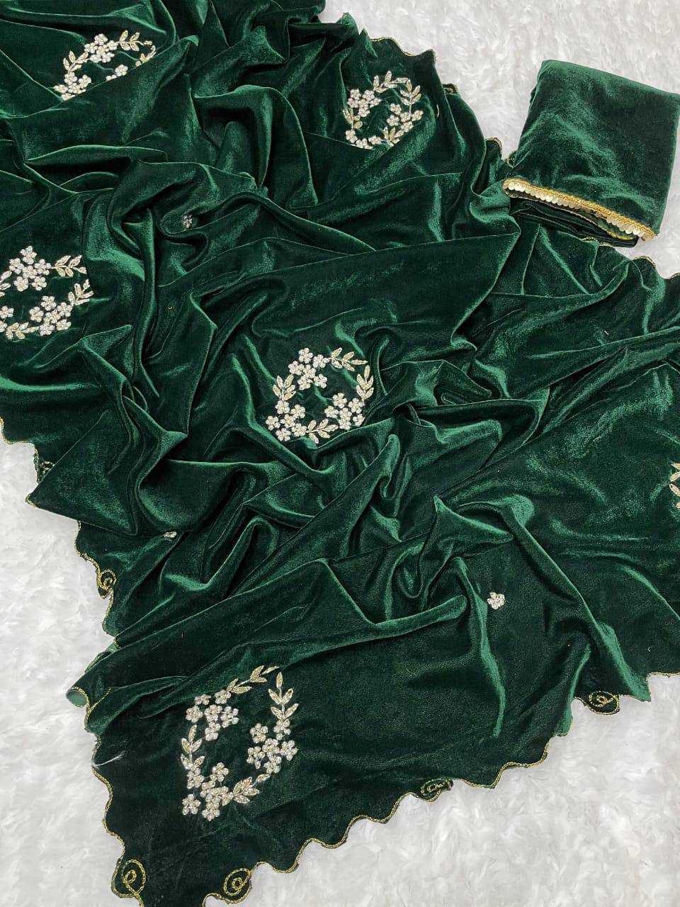 YNF Wholesale Velvet Fancy Sarees RIN230 311 | Surat Manufacturer